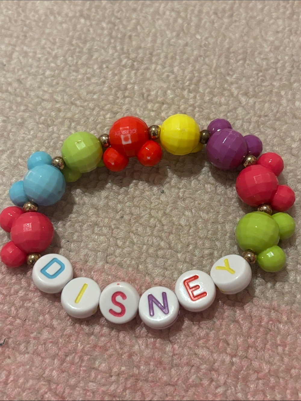 Disney Multicolor Bubble Bead Bracelet with Letter Beads